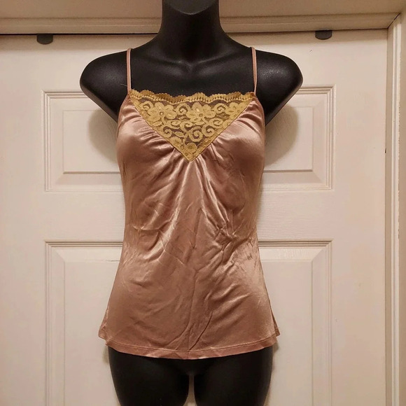 DKNY Brown Lace Silk Camisole Size L - Picture 1 of 5